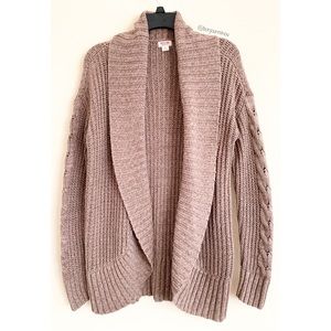 Mossimo Chunky brown Knit Shawl Collar Sweater S